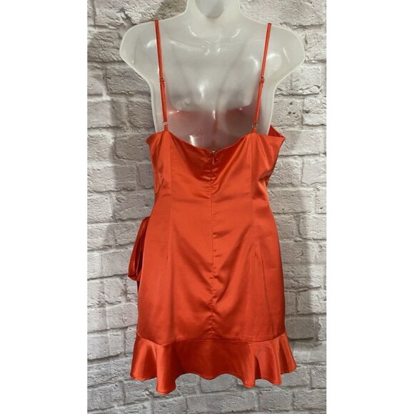 PRINCESS POLLY Bright Colorful Satin Mini Wrap Dress 8 Sexy Coquette Party 9868 - Picture 6 of 11